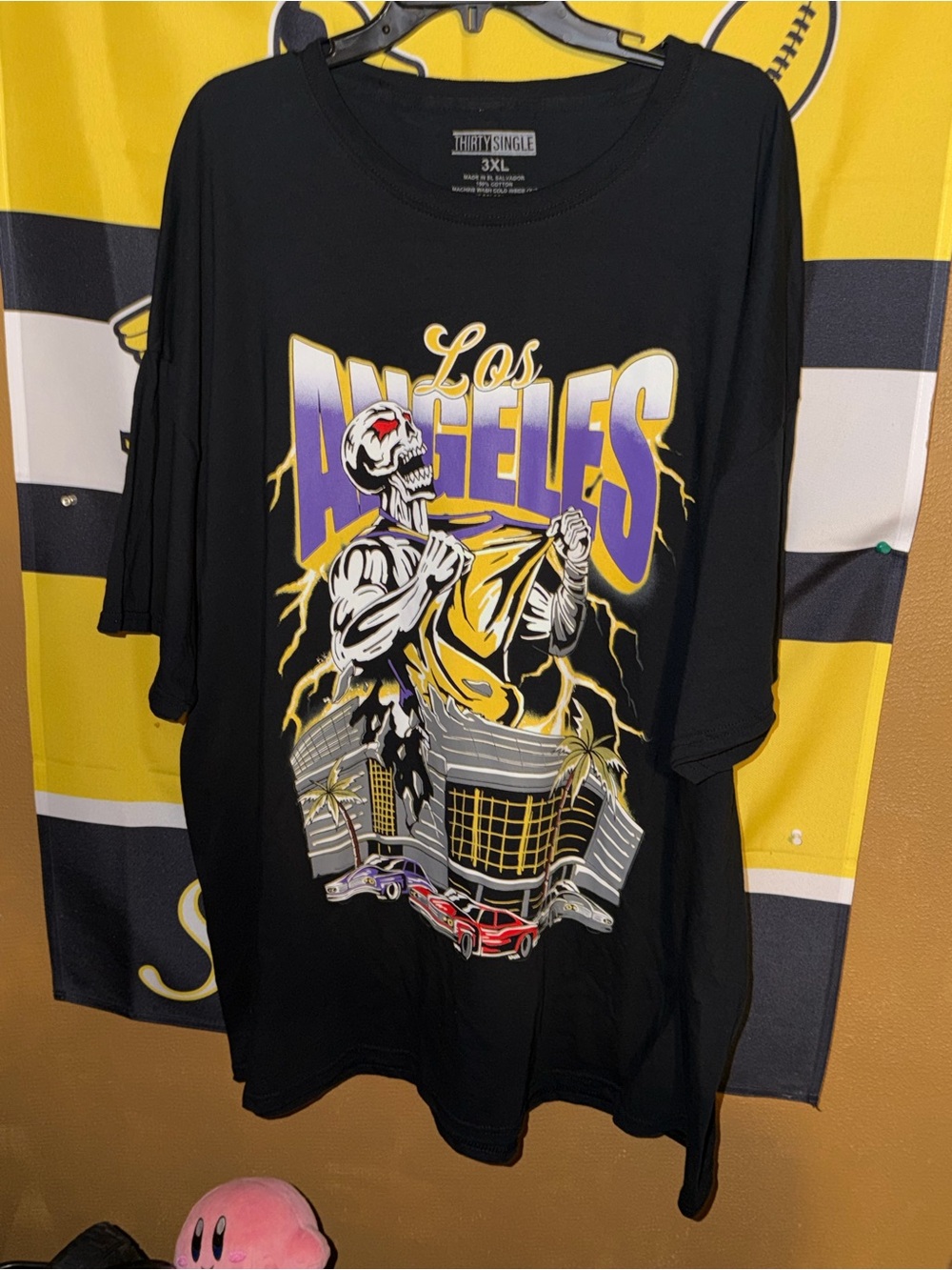 Thirty Single NBA Basketball Los Angeles Lakers Style Graphic T Shirt Men’s 3XL.